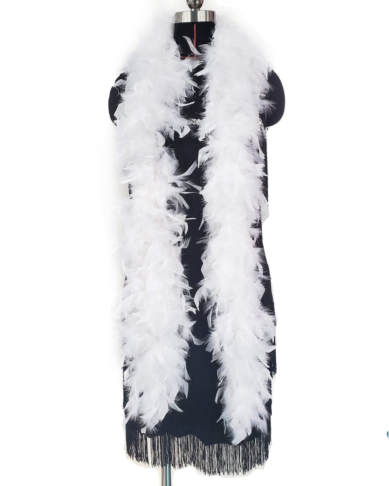 HAPPY FEATHER 2 Yards 80g Turkey Chandelle Feather Boa for DIY Craft,Party Dancing Dress Up, Halloween Decoration-White - Image 5